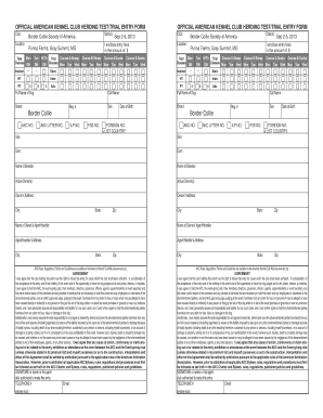 American Kennel Club Herding Test/Trial Entry Form