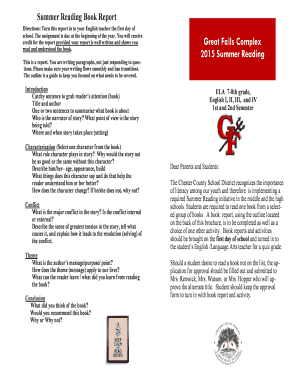 Summer Reading Book Report