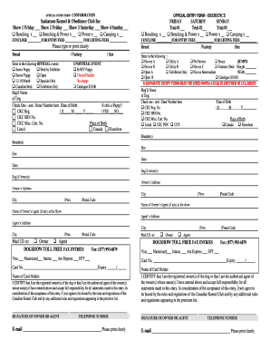 Official Entry Form - Obedience
