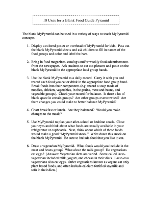 MyPyramid Food Guide Template