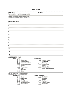 Unit Plan Template
