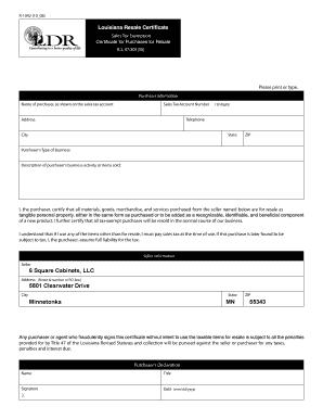 Louisiana Sales Tax Exemption Form