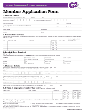 GMF Health Member Application Form