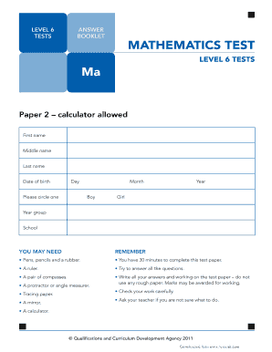 Level 6 Paper B - SATs Tests Online - oakwoodlive