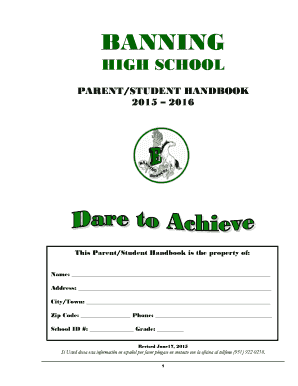 Banning High School Parent/Student Handbook