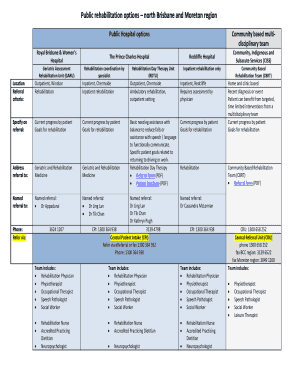 Rehabilitation Referral Form