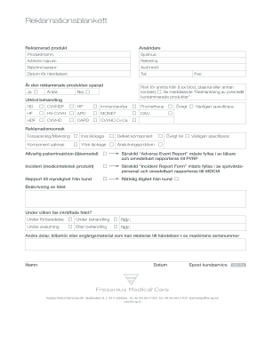 Medical Product Complaint Form