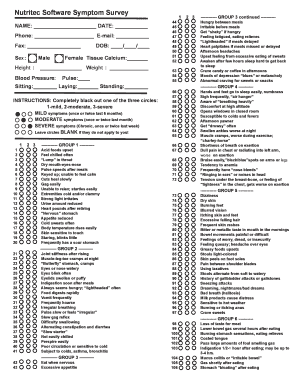 Symptom Survey Form