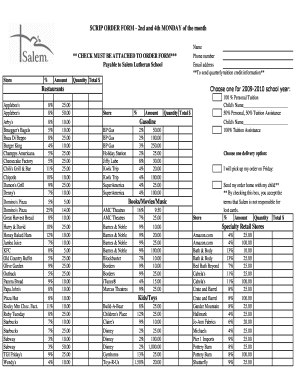 Scrip order form - salemlutheranschoolorg