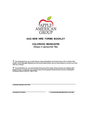 Colorado Managers New Hire Forms Booklet