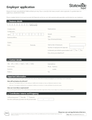 Employer Application for Statewide Superannuation