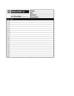 Electrical Circuit Load Form