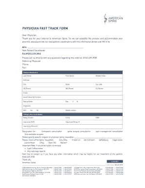 Physician FAST TRACK Form
