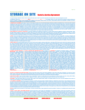 Rental & Service Agreement for Portable Storage Container