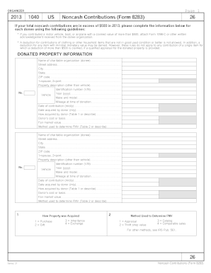 US Noncash Contributions Form 8283