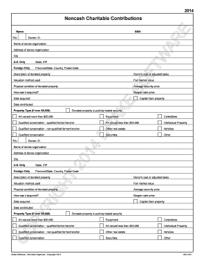 Noncash Charitable Contributions Form