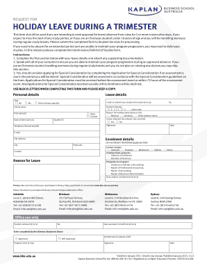 Holiday Leave Request Form