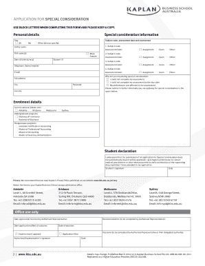 Application for Special Consideration