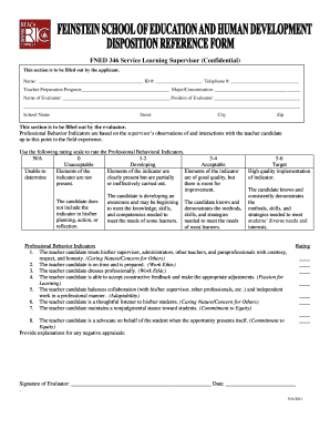 Service Learning Supervisor Evaluation Form