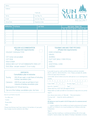 Holiday Accommodation Booking Form