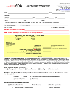 SDA New Member Application Form