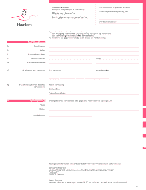 Wijzigingsformulier Nummer parkeervergunning(en)