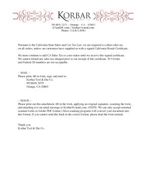 California Resale Certificate Form