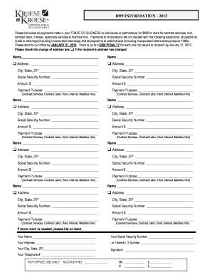 1099 Information Form 2015