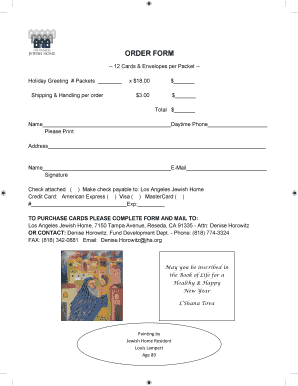 Holiday Greeting Cards Order Form