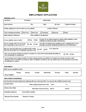 Employment Application Form