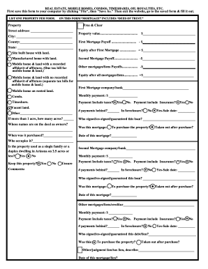 Real Estate Property Mortgage Form