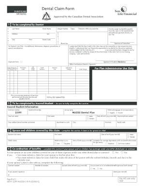 Canadian Dental Claim Form