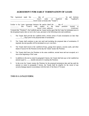 Early Termination of Lease Agreement