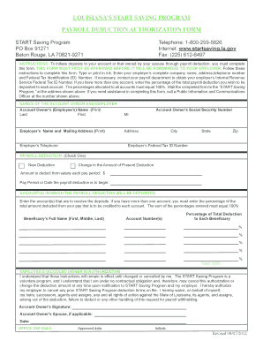 Louisiana Payroll Deduction Authorization Form