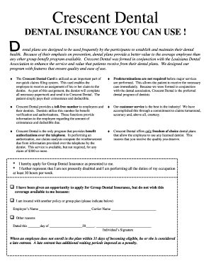 Crescent Dental Insurance Application
