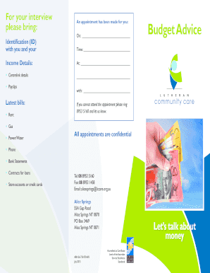 Budget Advice Appointment Form