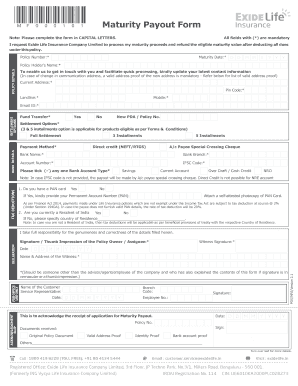 Exide Life Insurance Policy Bond - Fill Online, Printable ...