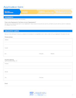 Organisation Application Form
