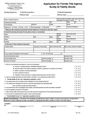 Florida Title Agency Surety Bond Application