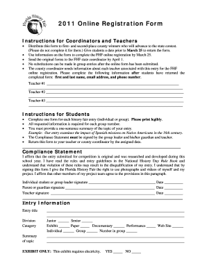 Florida History Fair Registration Form