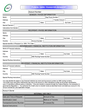 Wire Transfer Request Form