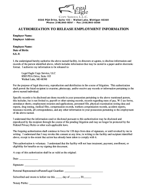 Authorization to Release Employment Information