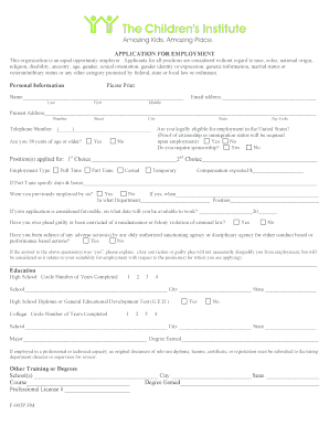 Employment Application Form