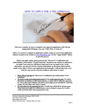 Mortgage Pre-Approval Application