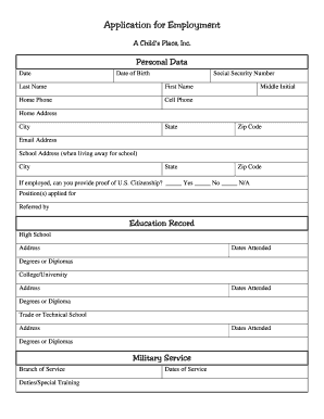 Employment Application Form
