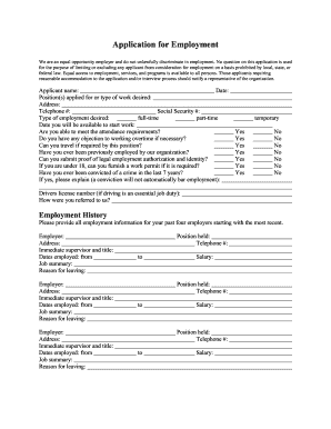 Employment Application Form