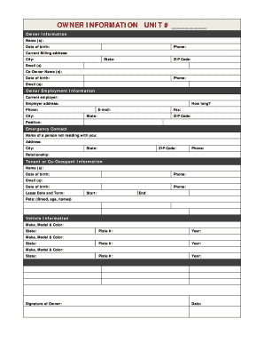 Property Owner Information Form