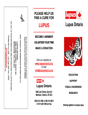Lupus Ontario Membership and Donation Form