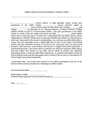 Q?RIUS Teacher-Parental Consent Form