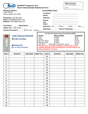 Goat & Sheep Sample Submission Form